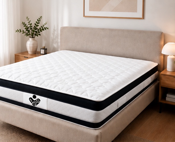 Materasso DNA Basic su un letto in camera luminosa